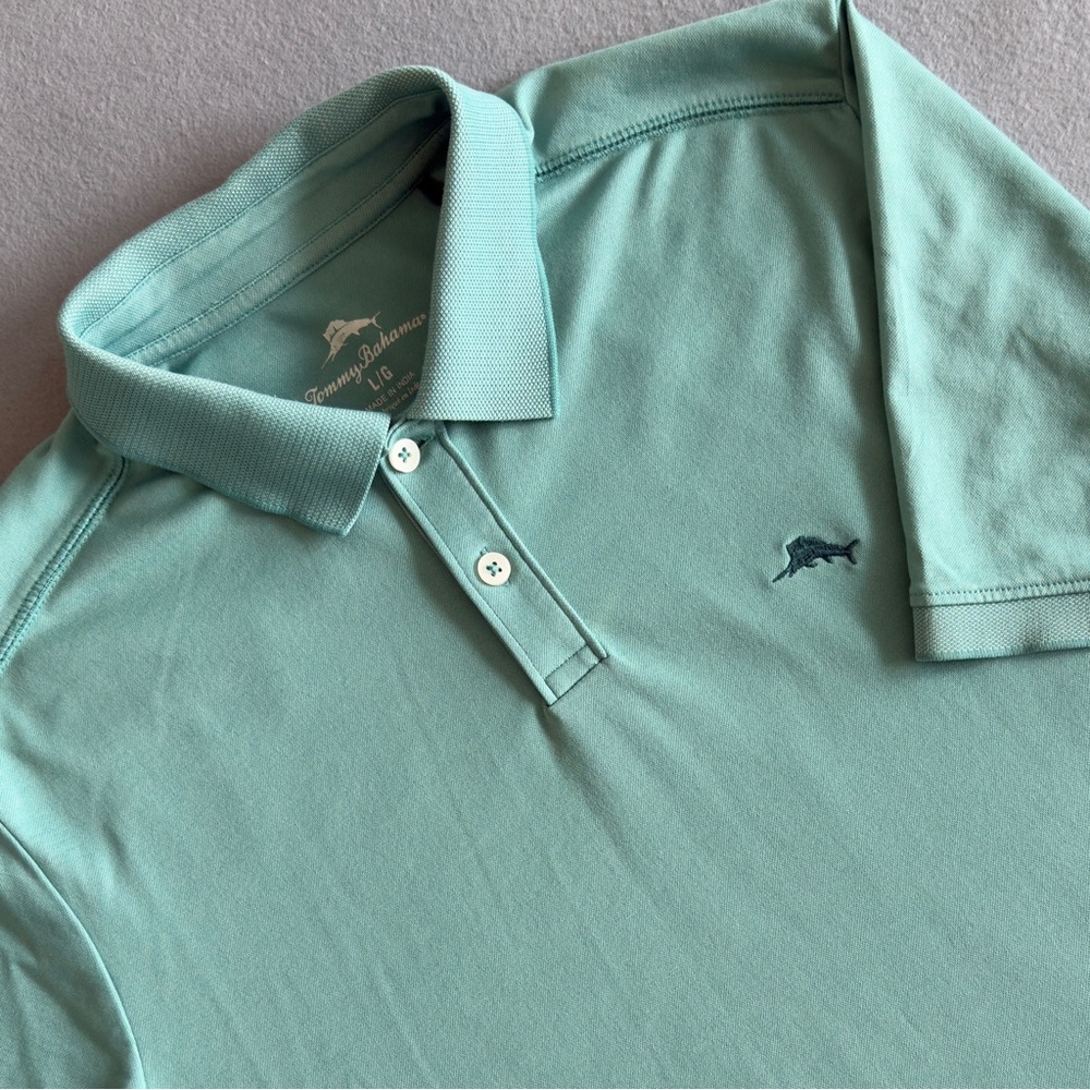 Tommy Bahama Men's Light Teal Green Polo Shirt